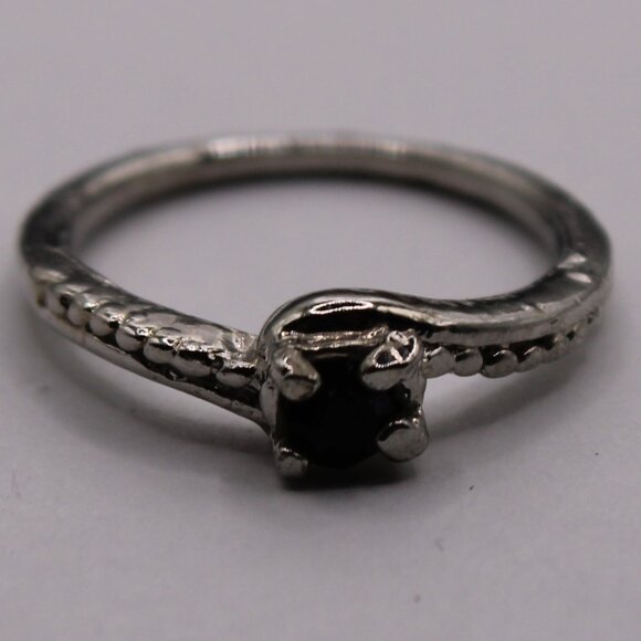 18253-US 5 Black CZ with small CZ Diamonds surrounding the ring. - Picture 1 of 5